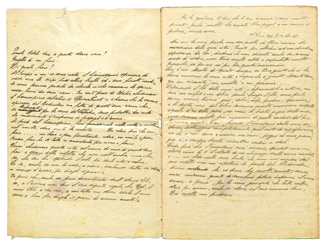 manuscrit autobiographie maria valtorta